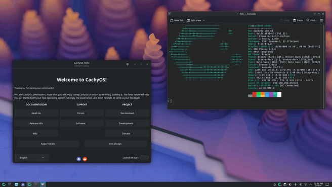 CachyOS-screenshot. Bron: CachyOS