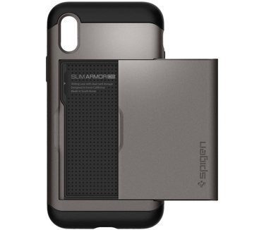 Spigen Apple iPhone X Hoesje Slim Armor CS Grijs