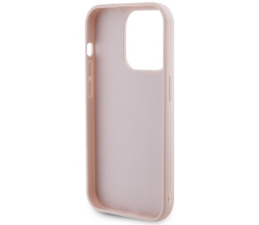 Guess Quilted Metal Logo Back Case - iPhone 15 Pro (6.1") - Roze Roze