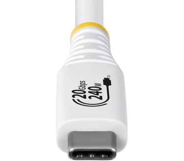 Startech.com 2m USB4 Kabel, 20Gbps, USB-IF Gecertificeerde USB-C Kabel, 240W PD EPR, 4K 120Hz DP 1.4, TPE Mantel, USB Type-C Kabel, Wit