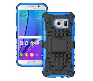 qMust Samsung Galaxy S7 Edge Rugged Hybrid Case - Dual Protection - Blue