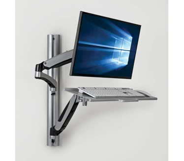Tripp-Lite Single-Display Sit-Stand Wall-Mount Workstation with Thin-Client Mount