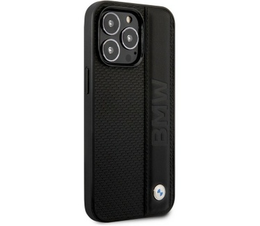 BMW Leather Signature Back Case Apple iPhone 14 Pro (6.1") Zwart Zwart