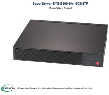 Supermicro SuperServer E300-9A-16CN8TP Server Barebone - Zwart