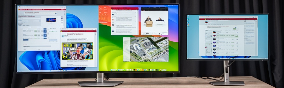 Dell UltraSharp U5226KW naast UltraSharp U2722DE