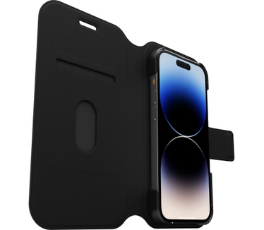 Otterbox OtterBox Strada Via Case voor iPhone 14 Pro Max, Schokbestendig, Valbestendig, Slank, Soft Touch Beschermende Folio Case met Kaarthouder, 2x Getest volgens Militaire Standaard, Zwart