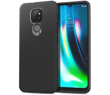qMust Motorola Moto E7 Plus Texture TPU Case - Zwart