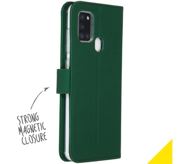 Accezz Wallet Softcase Booktype (Galaxy A21s) Groen