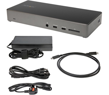 Startech.com USB C Dock - Triple 4K Monitor USB Type-C Docking Station - 100W Power Delivery - DP 1.4 Alt Mode & DSC, 2x DisplayPort 1.4/HDMI 2.0 - 6xUSB (2x 10Gbps) - Windows/Chrome