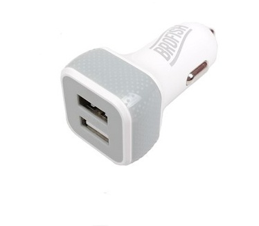 BroFish USB Carcharger Duo Wit/Grijs