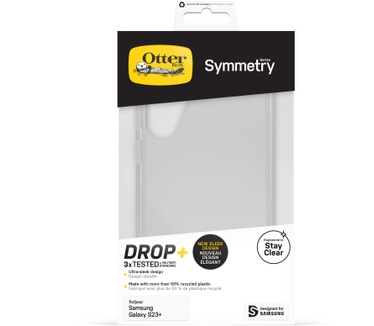 Otterbox OtterBox Symmetry Clear Case voor Galaxy S23+ , Schokbestendig, Valbestendig, Dunne beschermende hoes, 3x getest volgens militaire standaard, Antimicrobieel, Clear
