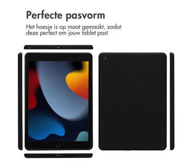 Accezz Liquid Silicone Backcover iPad 10.2 (2019 / 2020 / 2021) - Zwart