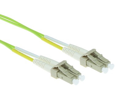 ACT 1,5 meter LSZH Multimode 50/125 OM5 glasvezel patchkabel duplex met LC connectoren Groen