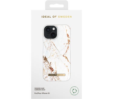 iDeal of Sweden Carrara Gold (iPhone 15) Wit