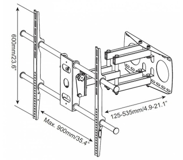 Techly Wall Support for LCD LED 50-100" Full Motion Black ICA-PLB 180L