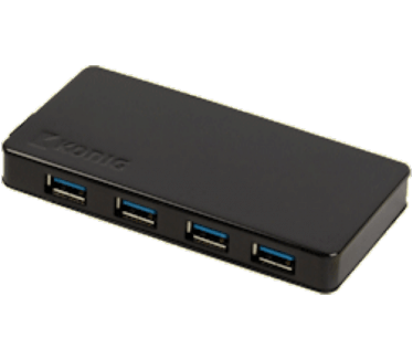 König 4-poorts powered USB 3.0-hub (CSU3H4P200BL)