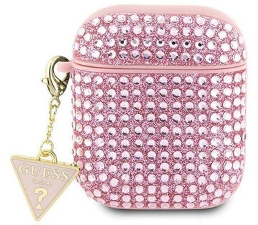 Guess Rhinestones Airpods Case - Apple Airpods 1 & 2 - Roze