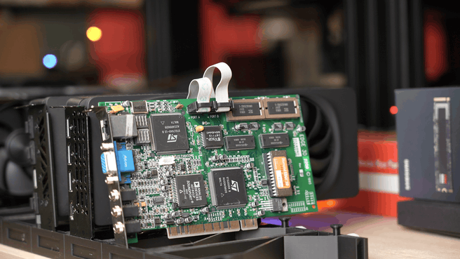 Een Diamond Edge 3D 2200-videokaart met een Nvidia NV1-chip. Foto: Tweakers