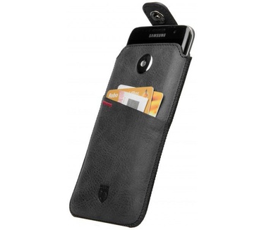 Rosso Select Insteek Hoesje Echt Leer Pasjes Zwart (Samsung Galaxy S7) Zwart