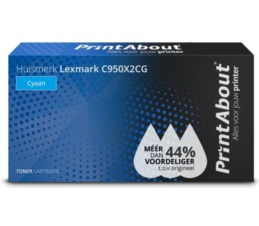 PrintAbout Huismerk Lexmark C950X2CG Toner Cyaan Extra hoge capaciteit