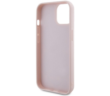 Guess Quilted Metal Logo Back Case - iPhone 15 (6.1") - Roze Roze
