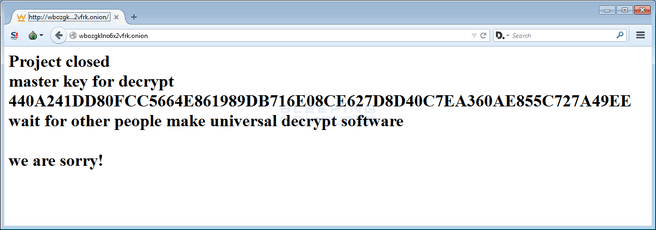 TeslaCrypt is niet meer