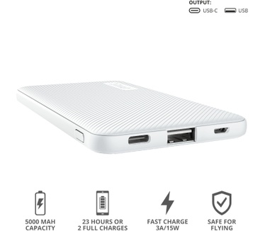 Trust Primo Ultra-thin Powerbank 5.000 mAh Wit
