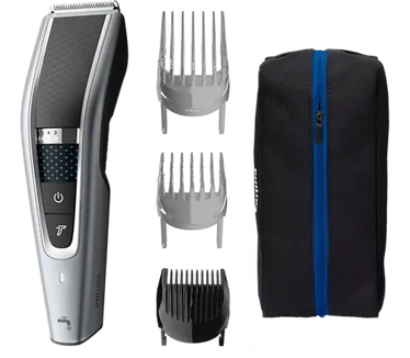 Philips 5000-serie 5000 series Trim-n-Flow PRO-technologie, afspoelbare tondeuse. Kleur van het product: Zwart, Zilver, Minimale haarlengte: 0,5 mm, Maximale haarlengte: 2,8 cm. Stroombron: Batterij/Accu, Gebruikstijd: 90 min, Type accu/batterij: Ingebouw