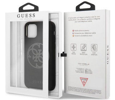 Guess Silicone 4G Circle Hard Case Apple iPhone 11 (6.1'') Zwart  Zwart