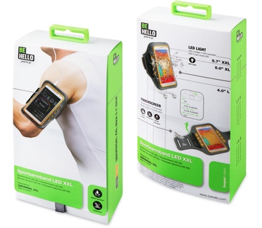 BeHello Universal Sportsarmband LED XXL Grey/Yellow