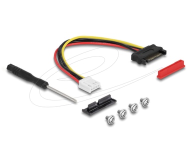 Delock M.2 Key A+E to PCIe x1 NVMe Adapter angled with 20 cm cable controller