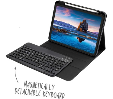 Accezz QWERTY Bluetooth Keyboard Bookcase iPad 10.9 (2022) - Zwart
