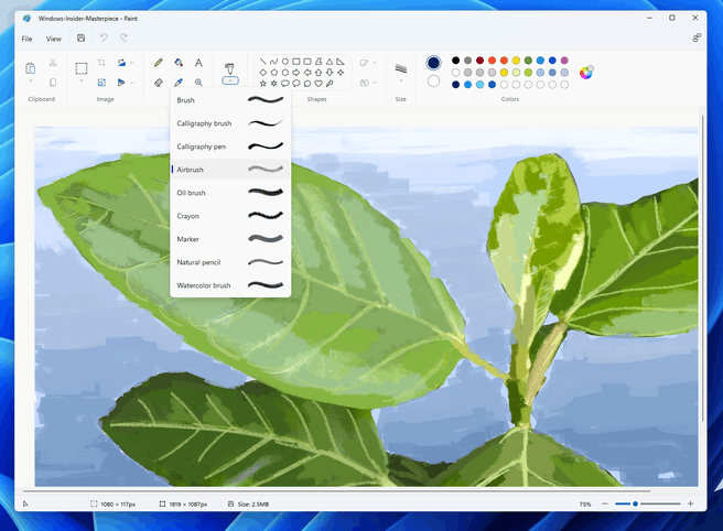 Windows 11 Paint brushes