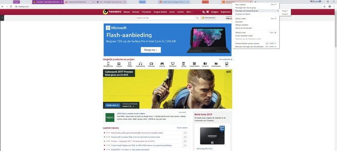 Chrome tab groups