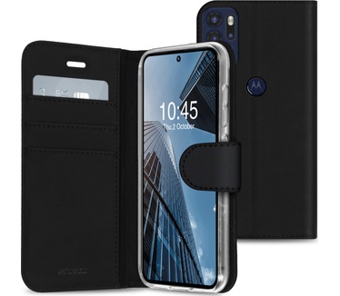 Accezz Wallet Softcase Bookcase Motorola Moto G60s - Zwart