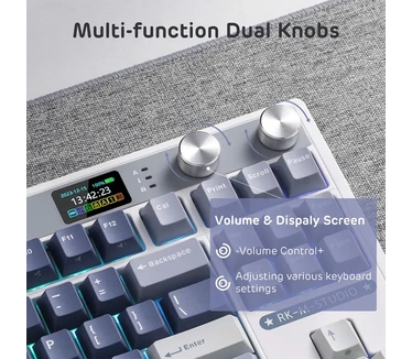 Royal Kludge RK M87 Ocean Blue Gaming Keyboard Beige switch