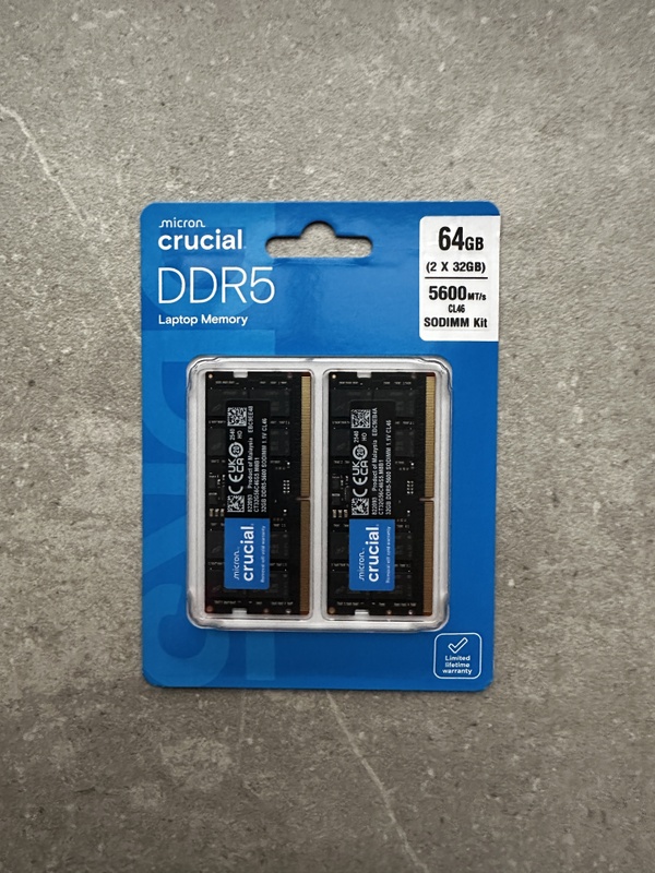 Crucial DDR5 RAM 64GB Kit (2x32GB) 5600MHz sodimm aangeboden