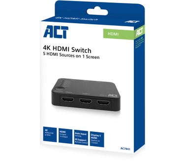 ACT 4K HDMI Switch 5 in, 1 out