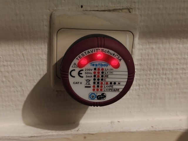 Testboy Testavit Schuki 3A geeft foutmelding met 3 leds