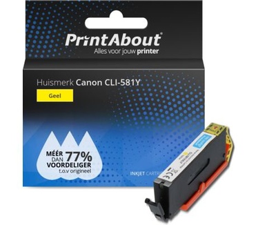 PrintAbout Huismerk Canon CLI-581 Y Inktcartridge Geel