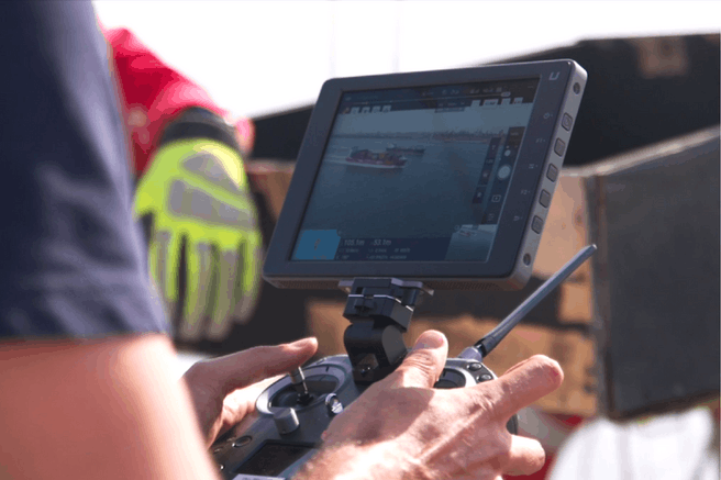 Dronecontroles containerschepen