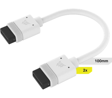 Corsair iCUE LINK Cable, 2x 100mm with Straight connectors Wit