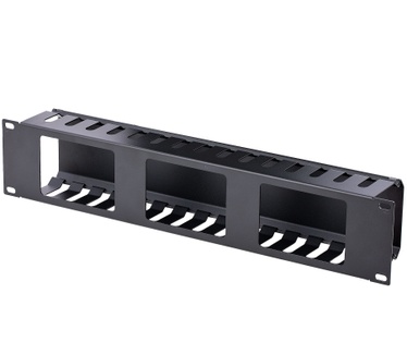 Startech.com 2U Horizontale Kabelgoot met Deksel voor 19" Server Rack - Vingergoot Kabelmanagement Paneel met Open Sleuven - Raceway Panel