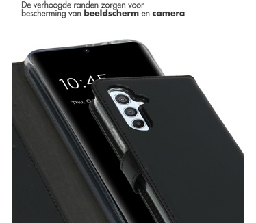 Selencia Echt Lederen Bookcase Samsung Galaxy A54 (5G) - Zwart