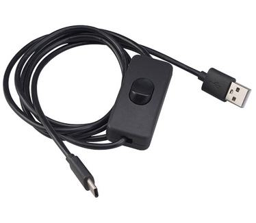 Akasa USB 2.0 Type-A to Type-C Cable with Switch Zwart