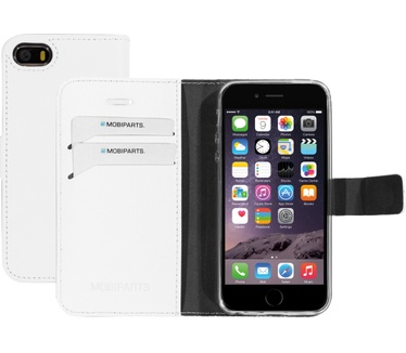 Mobiparts Saffiano Wallet Case Apple iPhone 5, iPhone 5S, iPhone SE White