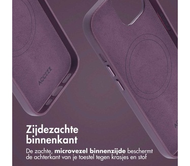 Accezz MagSafe Leather Backcover iPhone 15 - Paars