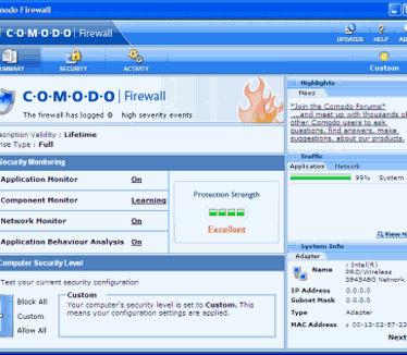 Comodo Firewall Pro screenshot (410 pix)