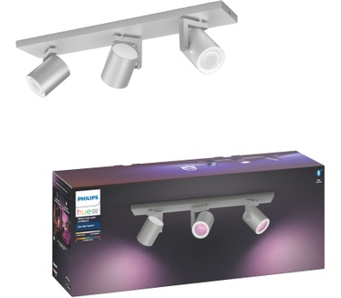 Philips Hue Argenta opbouwspot - White and Color - 3-spot Aluminium