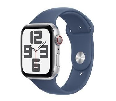 Apple Watch SE (2024), 40mm, GPS + Cellular, Geweven bandje, Zilver (Blauw)